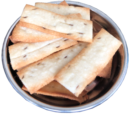 South Indian Rice Chips Cumin Delight served on a small plate