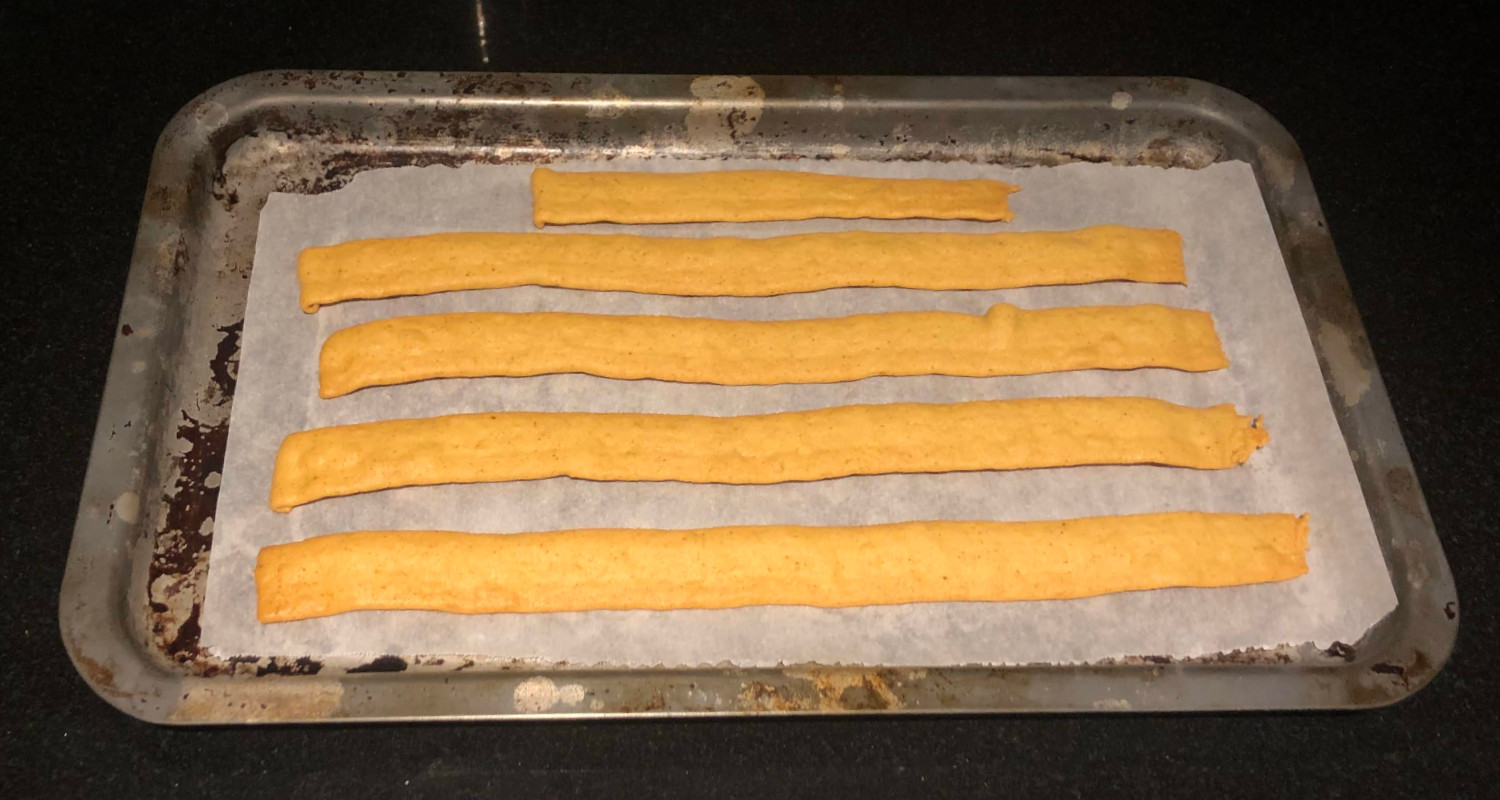 chickpea snack recipe trial on a baking sheet